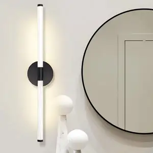 Lampu Dinding rias kamar mandi LED hitam, lampu cermin kamar mandi 4000k 16W cocok untuk cermin kamar mandi