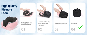 หมอนรองคอรูปตัวยูแบบพับได้ <span class=keywords><strong>Homezoo</strong></span> สำหรับเดินทาง ทำจากเมมโมรี่โฟม 600TC พกพาสะดวก รองรับคอได้ 360 องศา นุ่มสบาย - Product Image 6