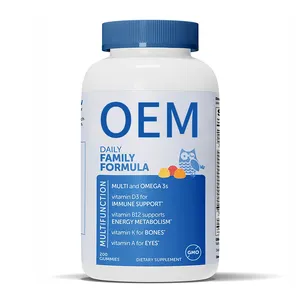 多种维生素软糖: 维生素c，维生素D3和锌，Omega3鱼油 (DHA/EPA) 碘，胆碱，维生素B6，E，B12，200胶囊