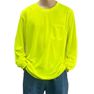 Camisas de seguridad para carretera, ropa reflectante de manga larga, color amarillo personalizable, multicolor