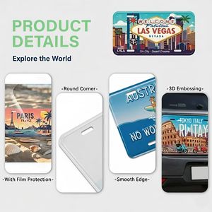 <span class=keywords><strong>Plaque</strong></span> d'<span class=keywords><strong>immatriculation</strong></span> en métal personnalisée en relief, souvenir, cadeau promotionnel, <span class=keywords><strong>plaque</strong></span> souvenir en aluminium pour le tourisme international - Product Image 5