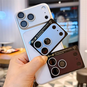 Protection d'objectif photo de luxe en diamant scintillant pour iPhone 17 18 Pro Max, film de protection anti-rayures en métal mat brillant - Product Image 2