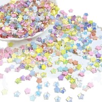 5000 pièces en gros de breloques pour ongles en résine Macaron Mocha Star, couleur bonbon, dos plat, étoile à cinq branches effet aurore, pour décoration d'ongles