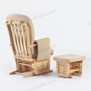 Fauteuil à bascule moderne en bois naturel, fauteuil pouf personnalisable, meubles d'usine pour la maison et le salon - Product Image 4