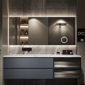 SANTOPOVA-<span class=keywords><strong>Espejo</strong></span> led inteligente <span class=keywords><strong>con</strong></span> <span class=keywords><strong>luz</strong></span> para <span class=keywords><strong>baño</strong></span>, tocador de madera <span class=keywords><strong>y</strong></span> mármol negro, <span class=keywords><strong>armario</strong></span> de <span class=keywords><strong>baño</strong></span> - Product Image 1
