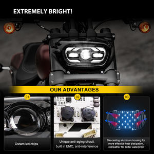 LOYO Newest Design Motorcycle Led Light 65W Led <strong>Headlights</strong> for <strong>Harley</strong> Fat Bob 2008-2019 Motorcycle Led <strong>Headlights</strong> - Product Image 3