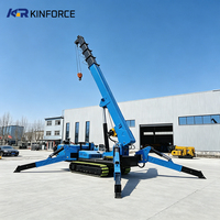 Mini-grue araignée d'intérieur, hauteur de levage 16 tonnes, rayon d'action 25m, livraison usine, construction, double propulsion