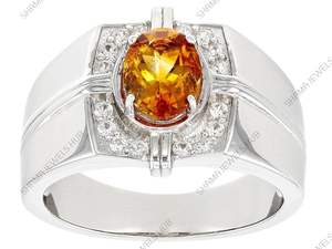 Anillo de Compromiso Halo Único de Citrino Delicado Hecho a Mano y Personalizado, Chapado en Oro de 18K, Certificado por Terceros - Product Image 3