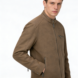 Blouson moto vintage personnalisé en toile et similicuir de haute qualité pour homme – Vente en gros, coupe-vent, imperméable et réversible pour le travail et l'extérieur - Product Image 6