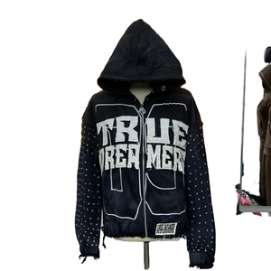 เสื้อฮู้ดซิปแบบเต็มตัวสำหรับฤดูหนาว ผ้าฟลีซ แบบเรียบ สั่งทำได้  น้ำหนัก 400 500 600 GSM ผ้าฝ้าย 100% พิมพ์ลายดิจิตอล ขายส่ง - Product Image 1
