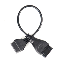 Adaptateur 12 broches vers 16 broches pour Renault, adaptateur de connecteur OBDII OBD 2 12 broches, câble d'extension de diagnostic OBD2 pour Renault