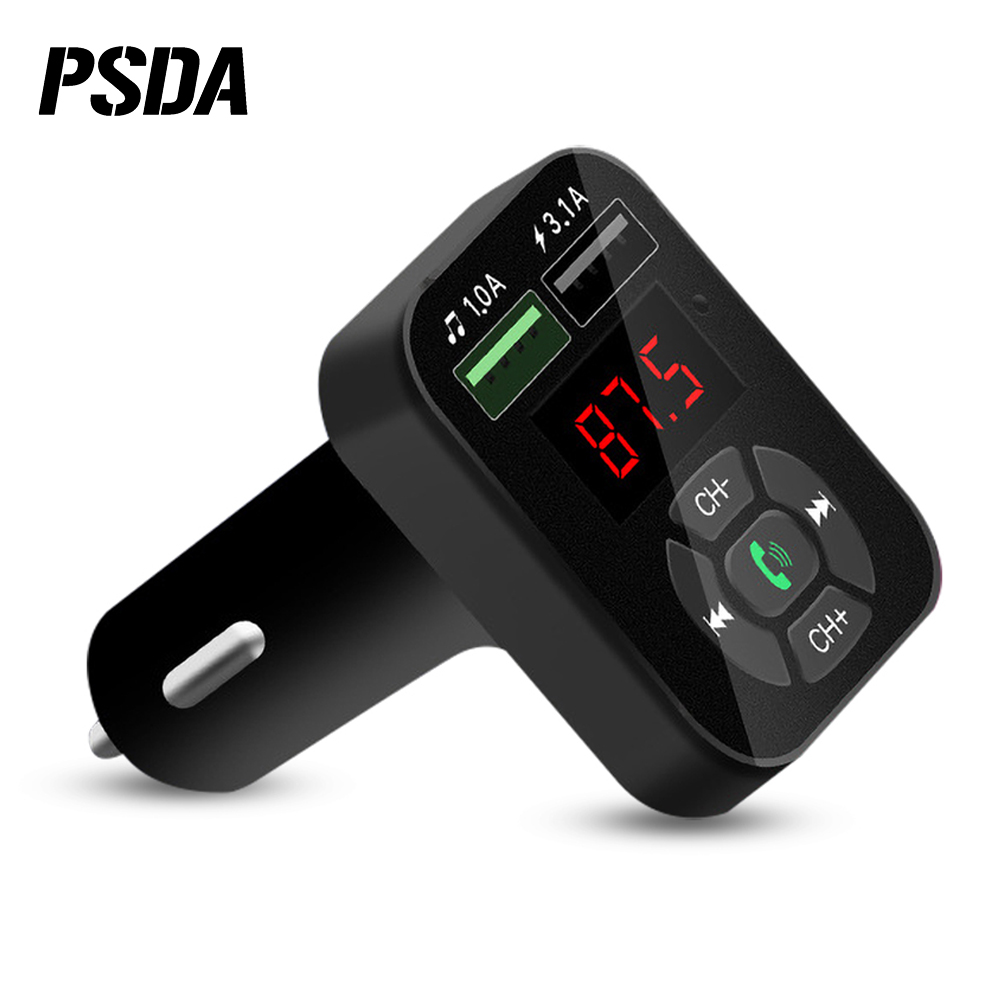 Беспроводной автомобильный FM-трансмиттер PSDA V5.0, MP3-плеер, TF 32 ГБ, U-диск, воспроизведение музыки, двойной USB, зарядное устройство для мобильного телефона, свободные руки