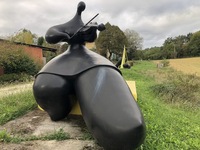 Figurine en métal de l'art moderne bronze statue de vélo abstraite de Jean Louis Toutain à vendre