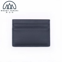 Dompet Kartu Kulit Mewah Tipis Pria Wanita Grosir MOQ Rendah, Logo Custom, Tempat Kartu Kredit, Tanpa Penutup, Tebal 30MM