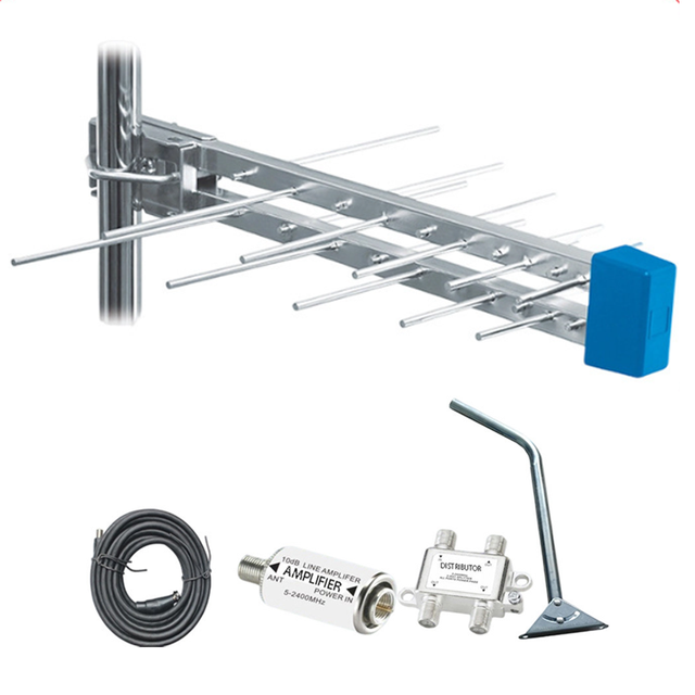 Outdoor 1080P Yagi HDTV Antenna for ATSC DVB-T2 ISDB-T Local Free Channels Long Range Directional Digital TV Antenna