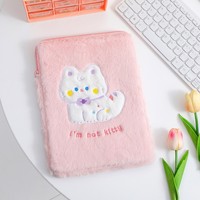 Sac à bandoulière unisexe en velours peluche léger et portable, pochette pour ordinateur portable avec fermeture éclair, iPad Pro/Air/Mini 9.7" 10.9" 10.5" 11" Galaxy Tab