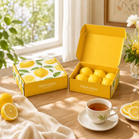 Boîte cadeau personnalisée pour citrons, boîte en carton ondulé haut de gamme pour fruits, boîte pliable en forme d'avion, impression recto-verso