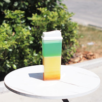 Bouteille jetable de 500 ml en PP, style influenceur, carrée, résistante aux hautes températures, pour thé au lait, yaourt, boissons à emporter, personnalisable