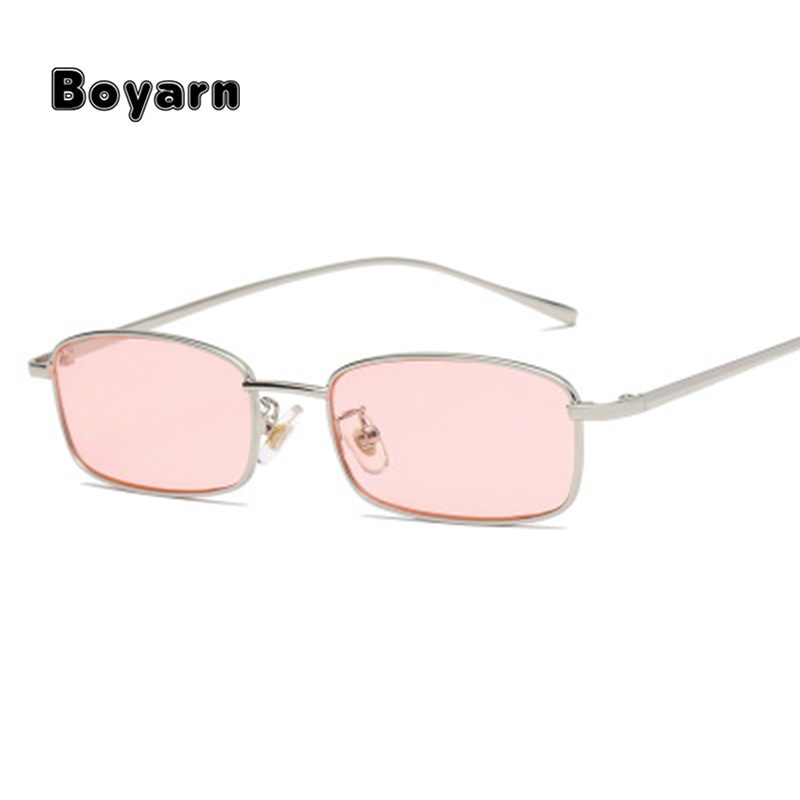 2 Paia Occhiali Da Sole Rettangolari Senza Montatura - Colori Rosa E Blu, Lenti Anti-UV, Retrò Unisex