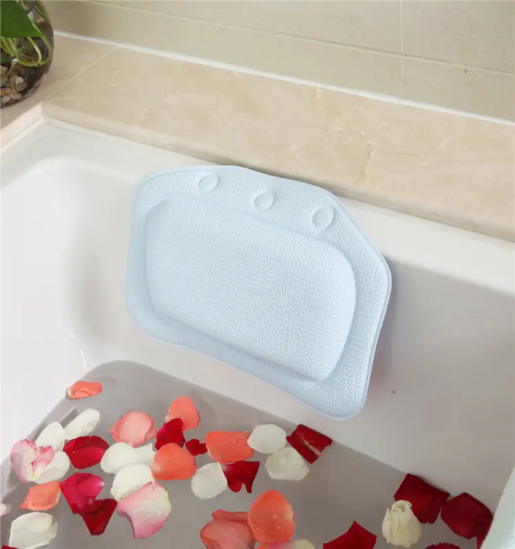 PVC foam sponge bathtub pillow With suction cups