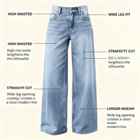 Jean délavé pour femme, coupe droite, jambe large, style décontracté, en denim fin et extensible, effet délavé