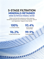 Robinet purificateur d'eau en acier inoxydable, filtre à eau à monter sur robinet, élimination des métaux lourds et du chlore, système de filtration d'eau pour la maison et la cuisine