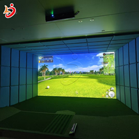 Simulateur de golf interactif en acier inoxydable, jeu de projection intelligent, système de divertissement sportif d'intérieur multi-joueurs