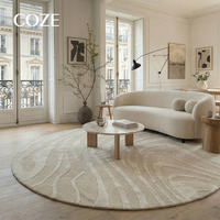 Tapis moderne haut de gamme à boucles rayées en laine de Nouvelle-Zélande, tufté à la main, écologique, antidérapant et adapté aux animaux domestiques pour salon