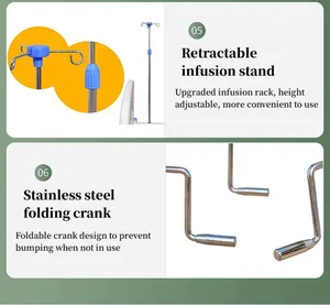 Manuelles Krankenhaus-Einstellbares Medizinfusionsbett Krankenhauszubehör Patientenbett Ein Kranke Krankenhausbett 1 Funktion