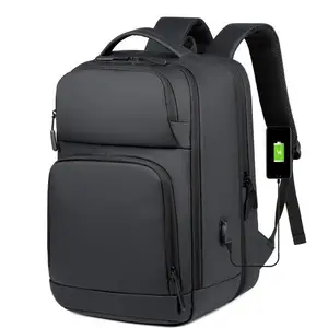 حقيبة ظهر مع منفذ شحن USB لحياة اليومية حقيبة كمبيوتر مقاومة للماء حقيبة ظهر مدرسية للسفر حقيبة ظهر للحاسوب المحمول