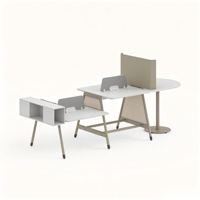 Bureau de travail modulaire contemporain pour 2, 4 ou 6 personnes avec écran de confidentialité et table de réunion en option
