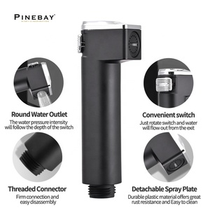 PINEBAY, высокое качество, горячая распродажа, черный распылитель для биде, спрей для унитаза, ручной спрей для биде с ПВХ-шлангом - Product Image 5