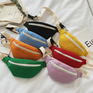 Riñonera Deportiva Informal Ligera de Color Caramelo para Niños, Linda Bolsa de Mensajero Sólida para el Tiempo Libre, Riñonera Informal de Lona para Niños - Product Image 1