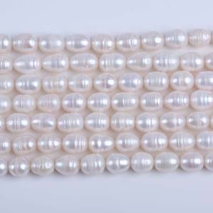 ไข่มุกน้ำจืดทรงข้าวสาร จูจี้ ขนาด 9-10 มม. รูปทรงเมตร สำหรับงาน DIY ไข่มุกเม็ดเดี่ยว งานกึ่งสำเร็จรูป ผู้ผลิตสร้อยคอ ขายส่ง - Product Image 1