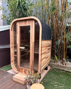 2 People Cedar Solid Wood Outdoor Sauna Traditional Wet Steam Sauna with <b>Heater</b> - Product Image 1