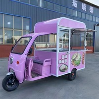 Tricycle alimentaire électrique compact en acier inoxydable, chariot de cuisine mobile à 3 roues pour la restauration rapide, les snacks de rue, les burgers et le bubble tea
