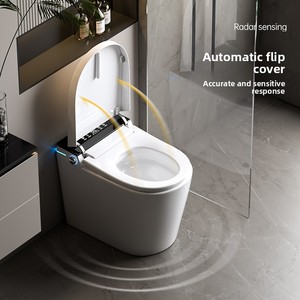 Inodoro Inteligente P-Trap de Cerámica con Descarga Automática, Tamaño Pequeño, con Bidé y Control Remoto, Asiento de Baño Moderno, Eléctrico para el Hogar - Product Image 4