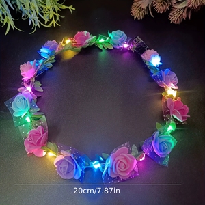 Corona de Flores LED Blanco Cálido, Alambre de Cobre, 10 Luces, Guirnalda de Luces para Boda, Novia, Despedida de Soltera, Accesorio para <span class=keywords><strong>Fiesta</strong></span> de Cumpleaños - Product Image 3