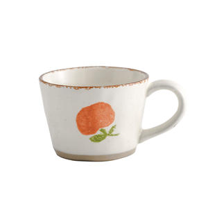 Mug en céramique nordique minimaliste, peint à la main avec un motif floral, tasse individuelle pour café ou eau, usage domestique - Product Image 1