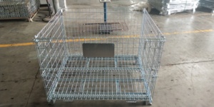 바퀴 와이어 메쉬 컨테이너와 맞춤형 스태킹 스틸 저장 금속 와이어 메쉬 케이지 - Product Image 5
