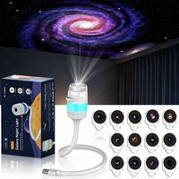 Mini Proyector Holográfico 5D, USB Plug & Play, Proyección de Estrellas HD, Luz Nocturna LED, Colorida, para Niños y Adultos, Dormitorio, Auto