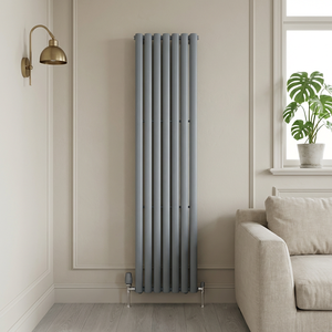 Radiatore Verticale Ovale Contemporaneo <span class=keywords><strong>Grigio</strong></span> con Risparmio Energetico e Design Grafico per Appartamenti e Riscaldamento Interno - Product Image 4