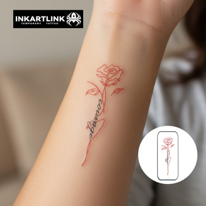 <span class=keywords><strong>Tatuaje</strong></span> Temporal Personalizado con Diseño de Rosa Roja, Fácil de Aplicar y Remover, Accesorio Sexy <span class=keywords><strong>para</strong></span> Mujeres, Perfecto <span class=keywords><strong>para</strong></span> Fiestas - Product Image 2