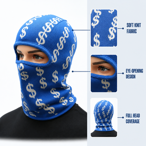 Pasamontañas Cálido con Estampado de Logotipo en Toda la Superficie, Máscara Facial Completa, Pasamontañas Unisex para Clima Frío y Deportes al Aire Libre - Product Image 3