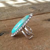 Bague Bohème en Turquoise Synthétique, Bague Statement Vintage en Alliage avec Pierre Marquise Sertie, Bijoux de Doigt pour Femmes Style Western, Vente en Gros