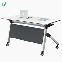 Table de bureau à domicile pliable mobile et salle de conférence Bureau de réunion rectangulaire Table de chaise d'entraînement mobile à hauteur réglable