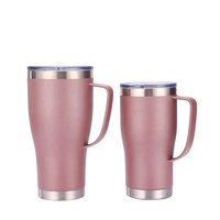 Gobelet Beauchy 20oz/30oz avec poignée, bouteille en acier inoxydable à double paroi isolée sous vide, gobelets à café, mug de voyage