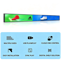 Pantalla Publicitaria Digital LCD HAOWEI de 23/35/47 Pulgadas con 1 Año de Garantía, Soporte VESA para Montaje en Pared, Diseño de Barra Estirada