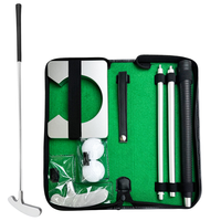 Kit de putter de golf en alliage d'intérieur détachable portable OEM de taille mini avec pratique de voyage à deux balles et coupe à trous