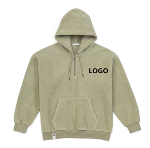 dropshipping High Quality Custom Logo Hoodie Winter Heavy Weight <b>Zip</b> Neck Man Sweatshirts Pullover <b>Zip</b> Fleece Men's Hoodies - Product Image 2